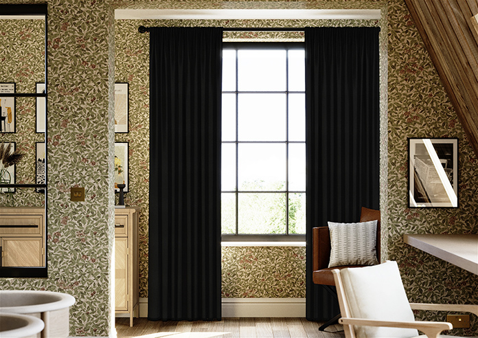 San Remo (Blackout), Pitch Black - Made to Measure Curtains - Image 3
